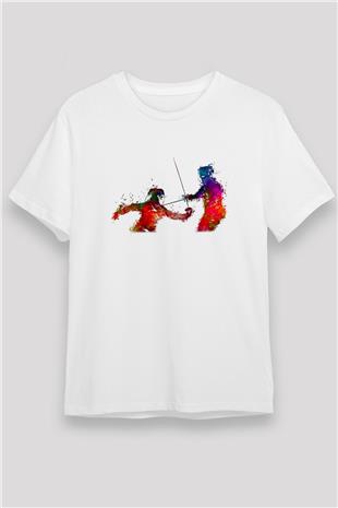 Eskrim Baskılı Unisex Beyaz Tişört - Tshirt