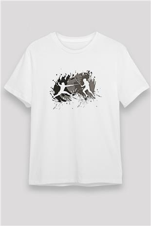 Eskrim Baskılı Unisex Beyaz Tişört - Tshirt
