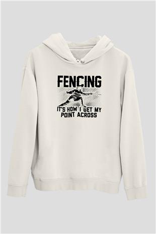 Eskrim Baskılı Unisex Ekru Hoodie