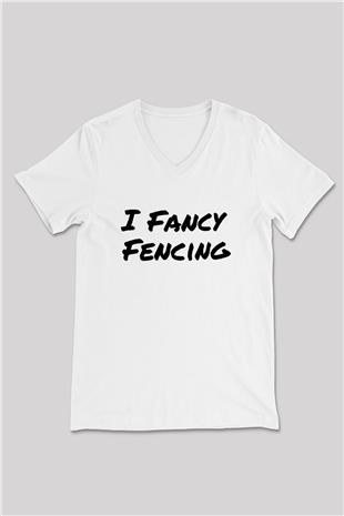 Eskrim Baskılı Unisex V Yaka Tişört - Tshirt