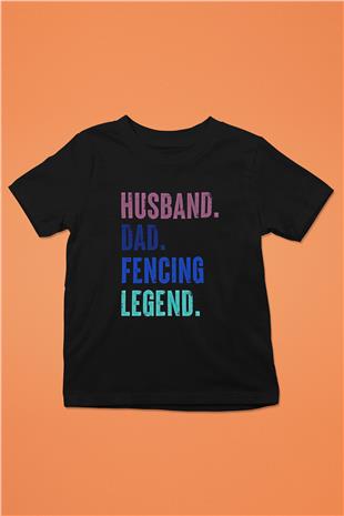 Eskrim - Fencing Baskılı Unisex Siyah Çocuk Tİşörtü - Tshirt