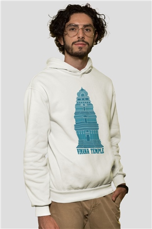 Etnolog Beyaz Unisex Kapüşonlu Sweatshirt