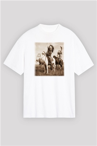 Etnolog Beyaz Unisex Oversize Tişört T-Shirt