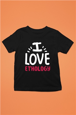 Etolojist Siyah Unisex Çocuk Tişört
