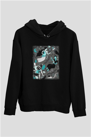 Etolojist Siyah Unisex Kapşonlu Sweatshirt