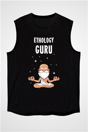 Etolojist Siyah Unisex Kolsuz Tişört