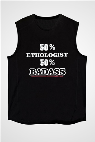 Etolojist Siyah Unisex Kolsuz Tişört