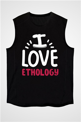Etolojist Siyah Unisex Kolsuz Tişört
