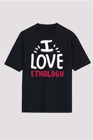 Etolojist Siyah Oversize Tişört Oversize T-shirt - TişörtFabrikası