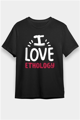 Etolojist Siyah Unisex Tişört T-Shirt - TişörtFabrikası