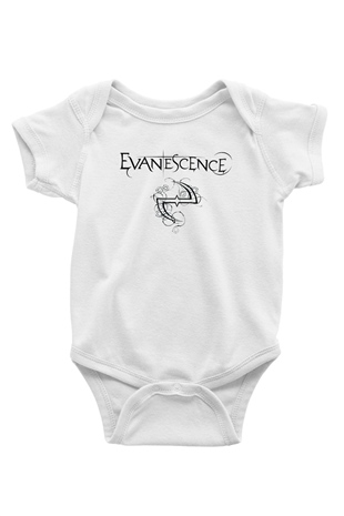 Evanescence Baskılı Beyaz Unisex Bebek Body - Zıbın