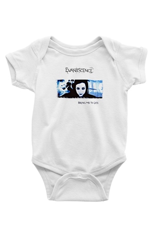 Evanescence Baskılı Unisex Beyaz Bebek Body - Zıbın