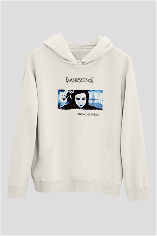 Evanescence Baskılı Unisex Beyaz Hoodie