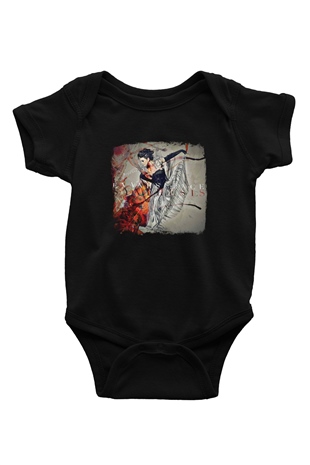 Evanescence Baskılı Unisex Siyah Bebek Body - Zıbın