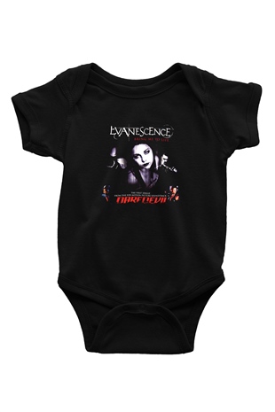 Evanescence Baskılı Unisex Siyah Bebek Body - Zıbın