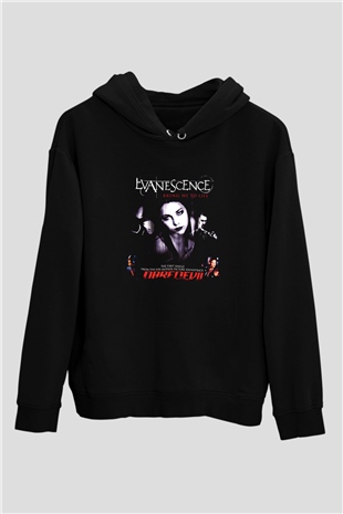 Evanescence Baskılı Unisex Siyah Hoodie