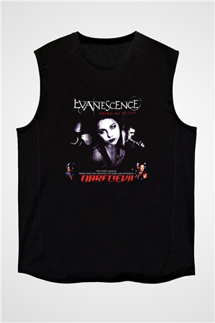 Evanescence Baskılı Unisex Siyah Kolsuz Tişört