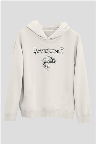 Evanescence Beyaz Unisex Kapşonlu Sweatshirt