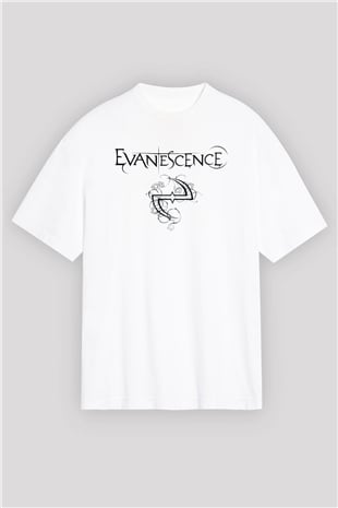 Evanescence Beyaz Unisex Oversize Tişört T-Shirt