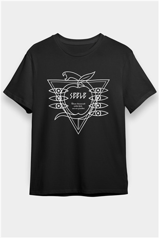 Evangelion Baskılı Unisex Siyah Tişört - Tshirt