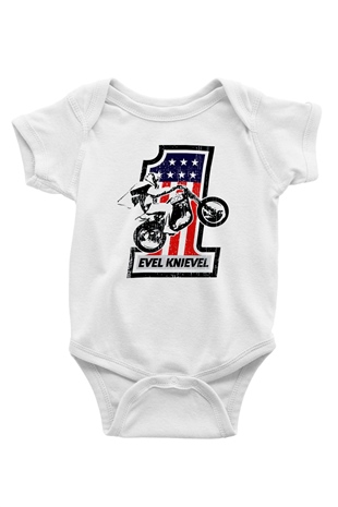 Evel Knievel Beyaz Bebek Body - Zıbın