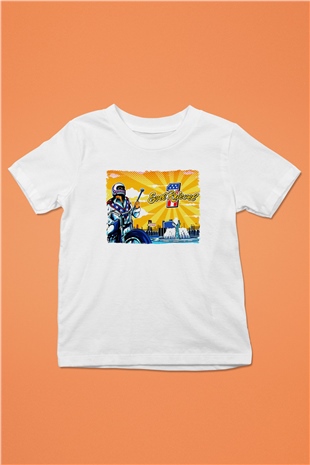 Evel Knievel Beyaz Unisex  Çocuk Tişört