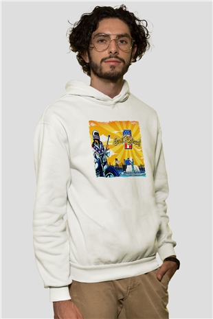 Evel Knievel Beyaz Unisex Hoodie