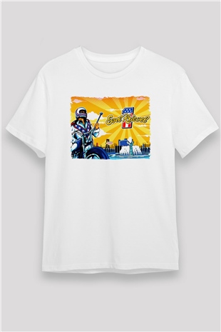 Evel Knievel Beyaz Unisex Tişört