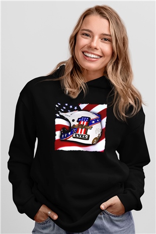 Evel Knievel Siyah Unisex Hoodie