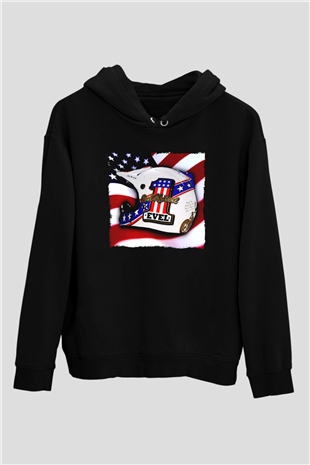 Evel Knievel Siyah Unisex Hoodie