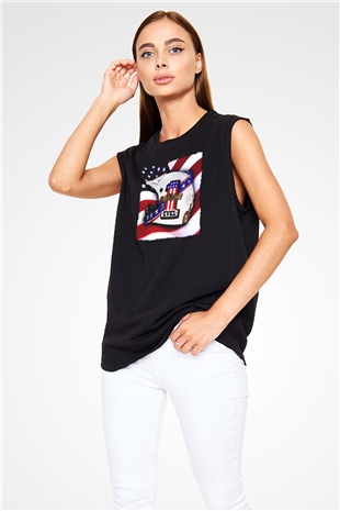 Evel Knievel Siyah Unisex  Kolsuz Tişört
