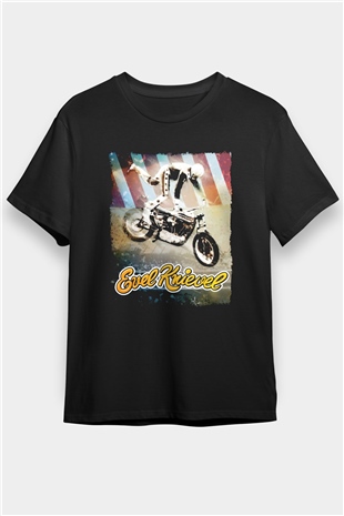 Evel Knievel Siyah Unisex Tişört
