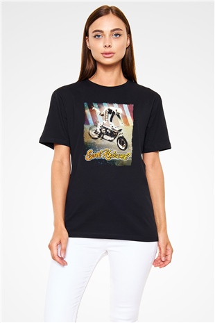 Evel Knievel Siyah Unisex Tişört