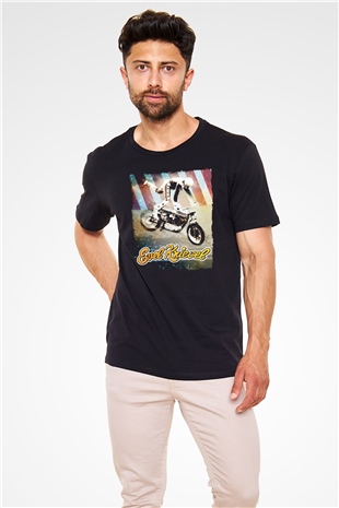 Evel Knievel Siyah Unisex Tişört