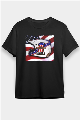 Evel Knievel Siyah Unisex Tişört