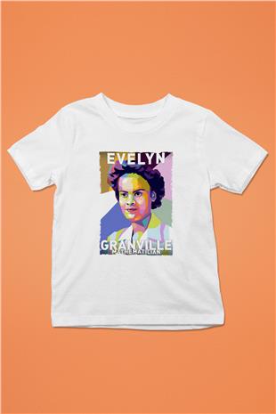 Evelyn Granville Baskılı Unisex Beyaz Çocuk Tişörtü - Tshirt
