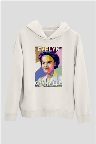 Evelyn Granville Baskılı Unisex Ekru Hoodie