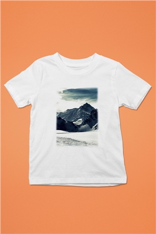 Everest Baskılı Beyaz Unisex Çocuk Tişört