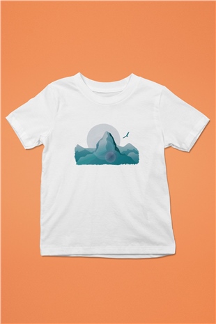 Everest Baskılı Beyaz Unisex Çocuk Tişört