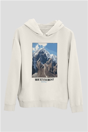 Everest Beyaz Unisex Hoodie