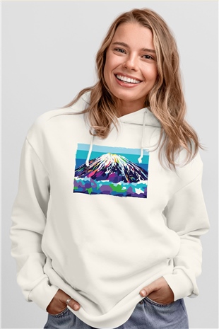 Everest Beyaz Unisex Hoodie