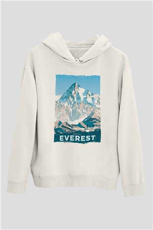 Everest Beyaz Unisex Hoodie