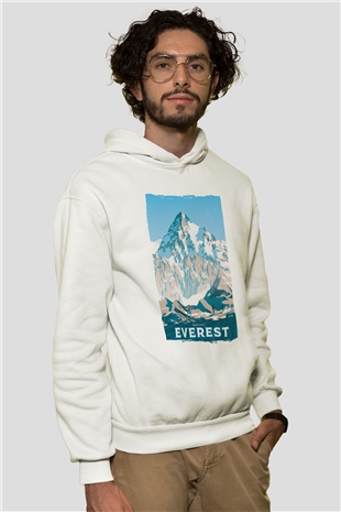 Everest Beyaz Unisex Hoodie