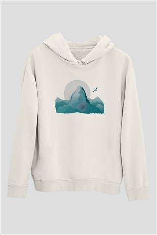 Everest Beyaz Unisex Kapşonlu Sweatshirt