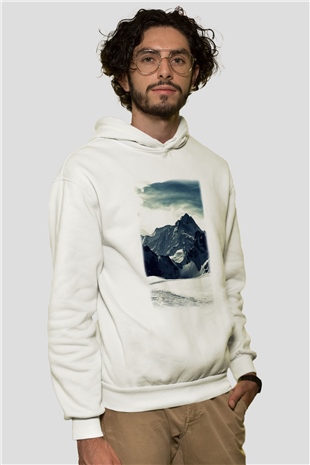 Everest Beyaz Unisex Kapşonlu Sweatshirt