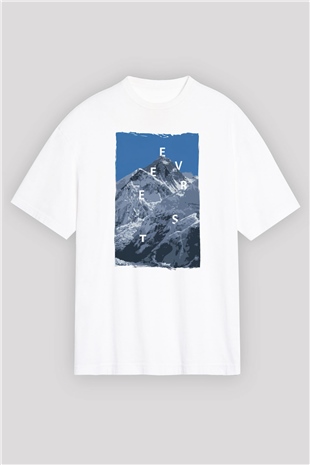 Everest Beyaz Oversize Tişört Oversize T-shirt - TişörtFabrikası
