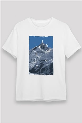 Everest Beyaz Unisex Tişört T-Shirt - TişörtFabrikası