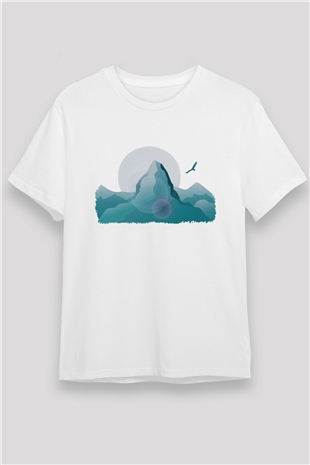 Everest Beyaz Unisex Tişört T-Shirt - TişörtFabrikası