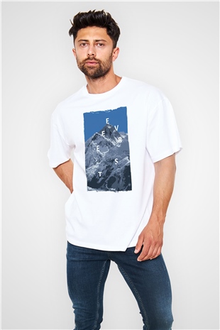 Everest Beyaz Oversize Tişört Oversize T-shirt - TişörtFabrikası