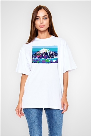 Everest Beyaz Oversize Tişört Oversize T-shirt - TişörtFabrikası